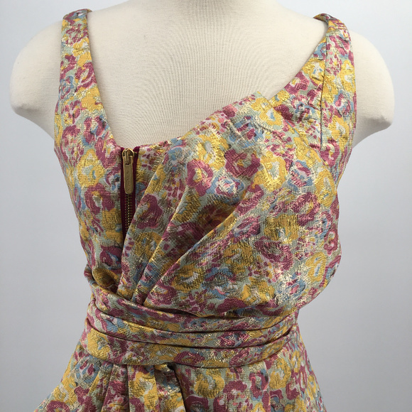 Zac Posen Target floral metallic Cocktail dress - Picture 4 of 8